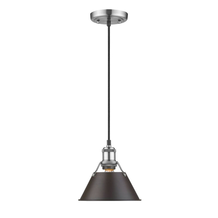 Golden 3306-S PW-RBZ One Light Mini Pendant, Pewter