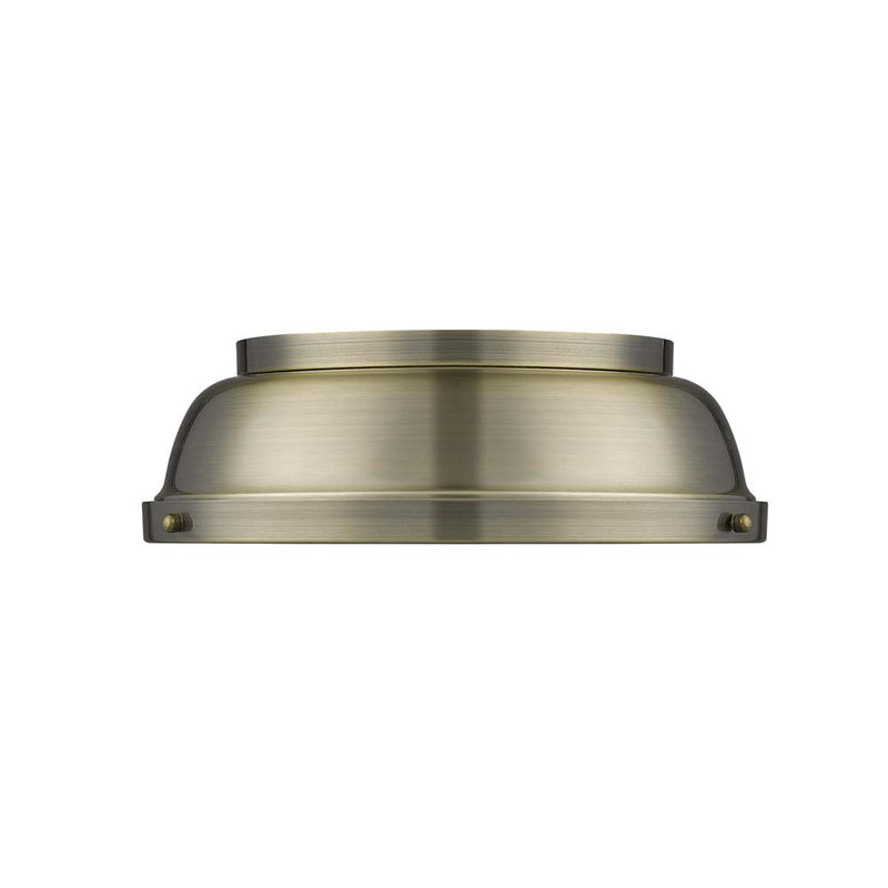 Golden 3602-14 AB-AB Two Light Flush Mount, Aged Brass