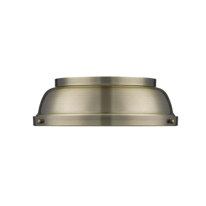 Golden 3602-14 AB-AB Two Light Flush Mount, Aged Brass
