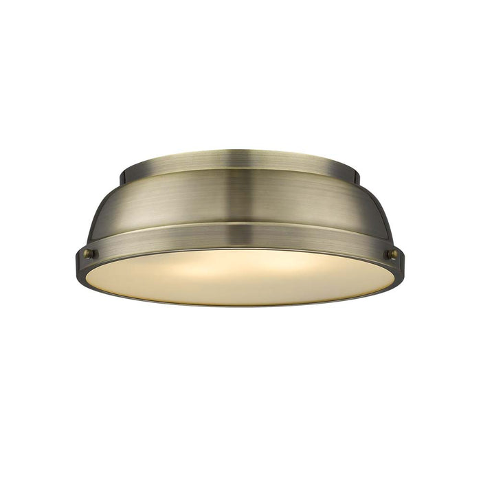 Golden 3602-14 AB-AB Two Light Flush Mount, Aged Brass