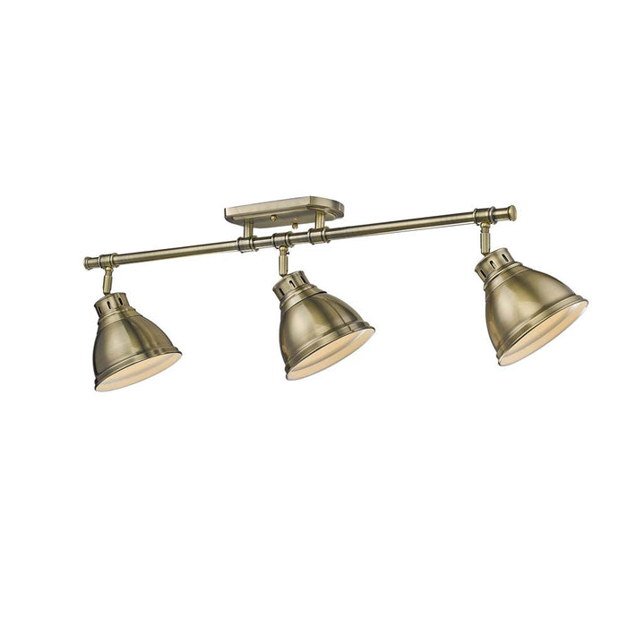 Golden 3602-3SF AB-AB Three Light Semi-Flush Mount, Aged Brass