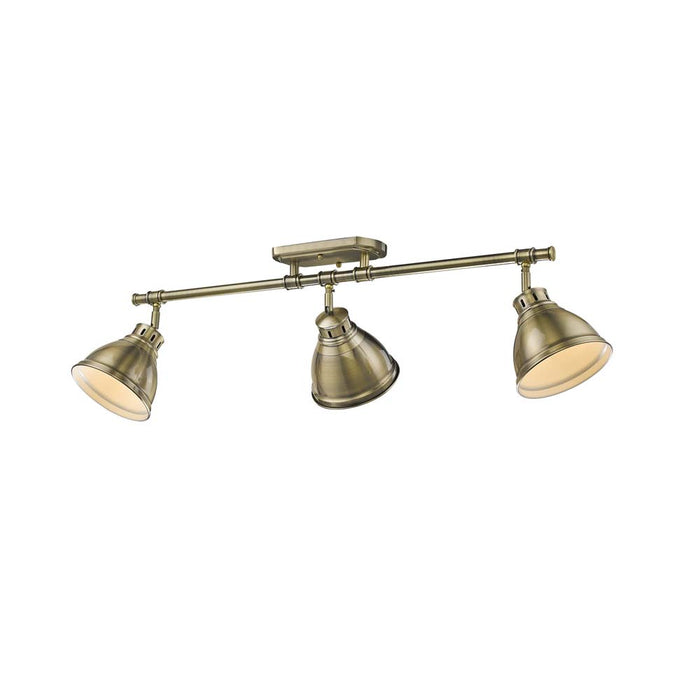Golden 3602-3SF AB-AB Three Light Semi-Flush Mount, Aged Brass