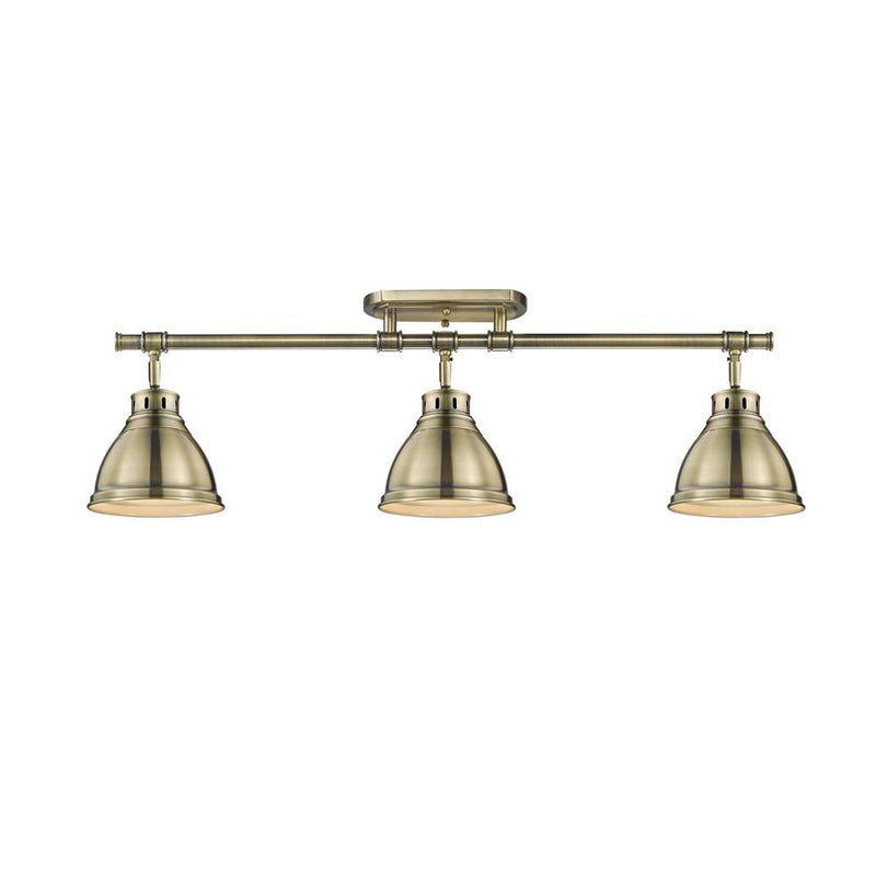 Golden 3602-3SF AB-AB Three Light Semi-Flush Mount, Aged Brass
