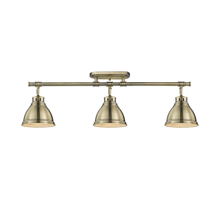 Golden 3602-3SF AB-AB Three Light Semi-Flush Mount, Aged Brass