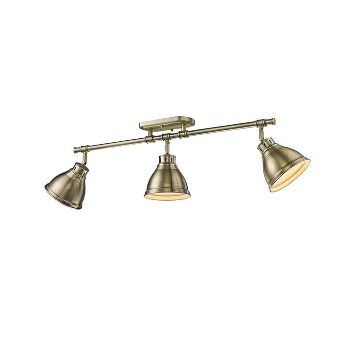 Golden 3602-3SF AB-AB Three Light Semi-Flush Mount, Aged Brass