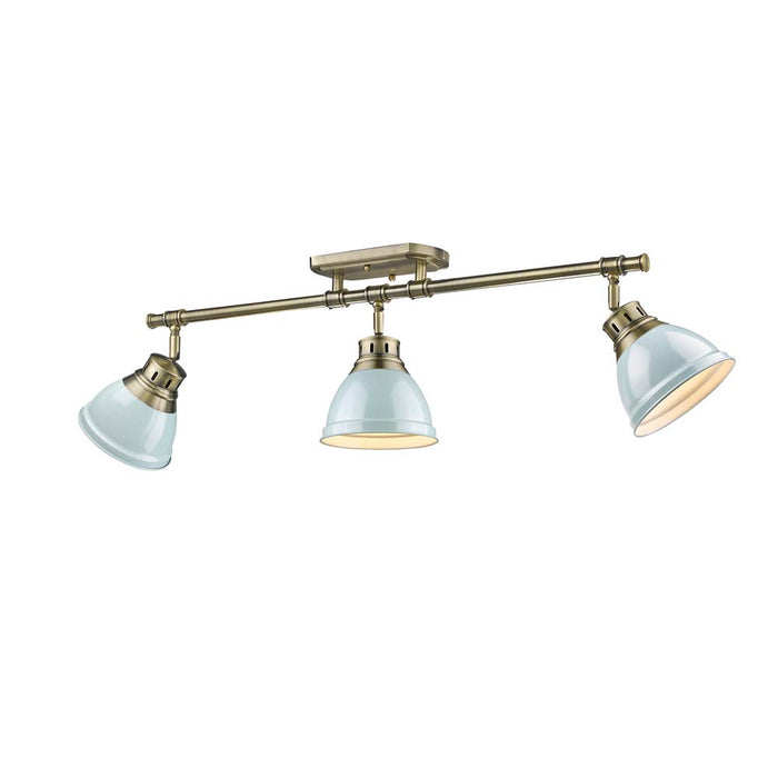 Golden 3602-3SF AB-SF Three Light Semi-Flush Mount, Aged Brass