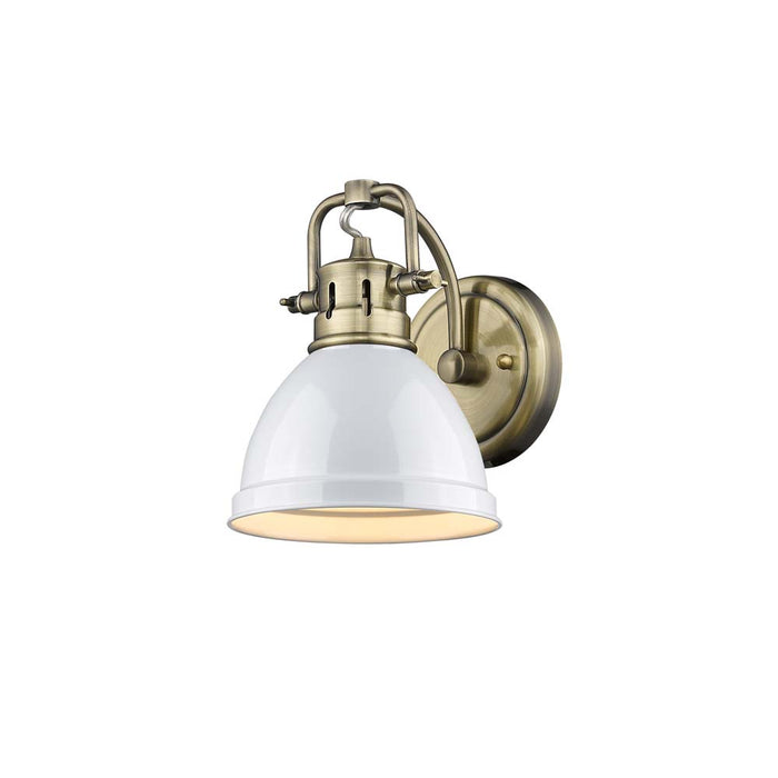 Golden 3602-BA1 AB-WH One Light Bath Vanity, Aged Brass