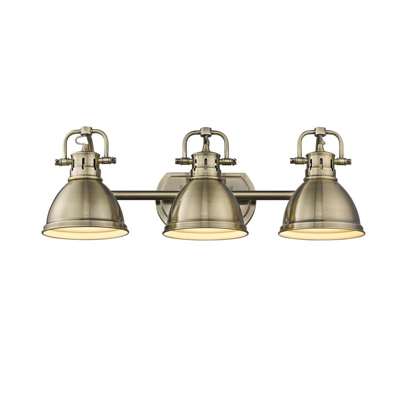 Golden 3602-BA3 AB-AB Three Light Bath Vanity, Aged Brass