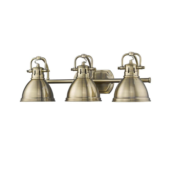 Golden 3602-BA3 AB-AB Three Light Bath Vanity, Aged Brass