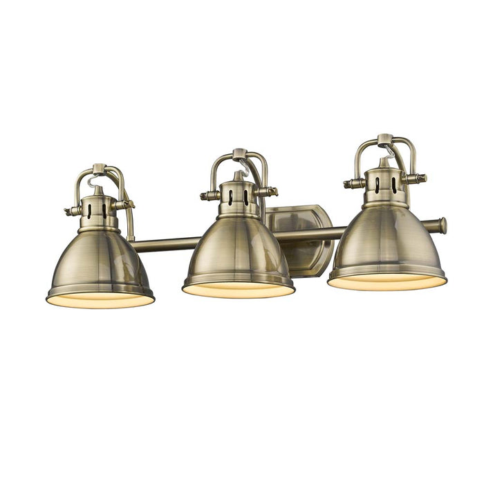 Golden 3602-BA3 AB-AB Three Light Bath Vanity, Aged Brass