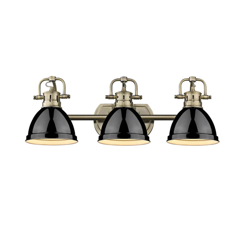 Golden 3602-BA3 AB-BK Three Light Bath Vanity, Aged Brass