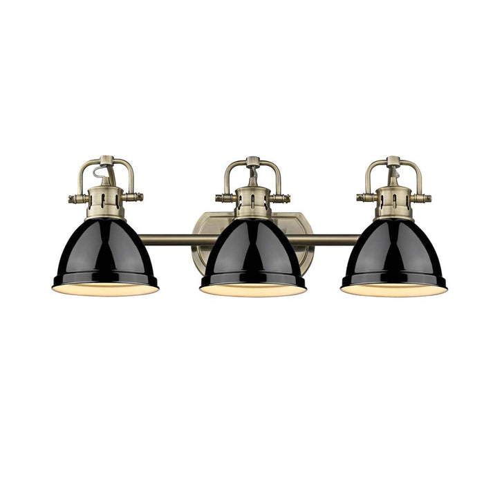 Golden 3602-BA3 AB-BK Three Light Bath Vanity, Aged Brass