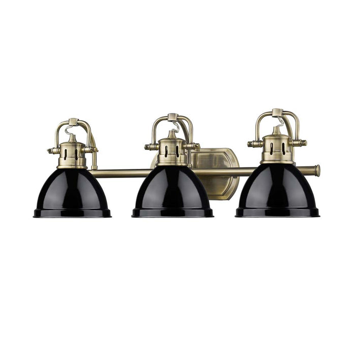 Golden 3602-BA3 AB-BK Three Light Bath Vanity, Aged Brass