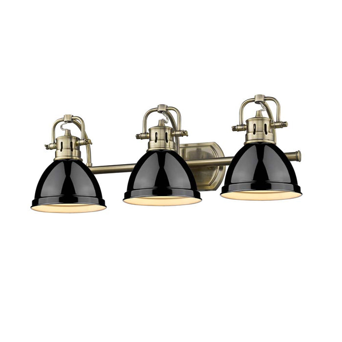 Golden 3602-BA3 AB-BK Three Light Bath Vanity, Aged Brass
