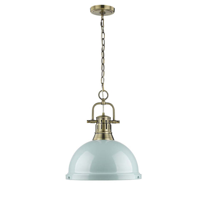 Golden 3602-L AB-SF One Light Pendant, Aged Brass