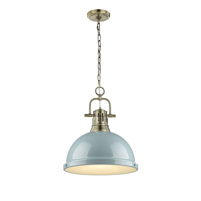 Golden 3602-L AB-SF One Light Pendant, Aged Brass