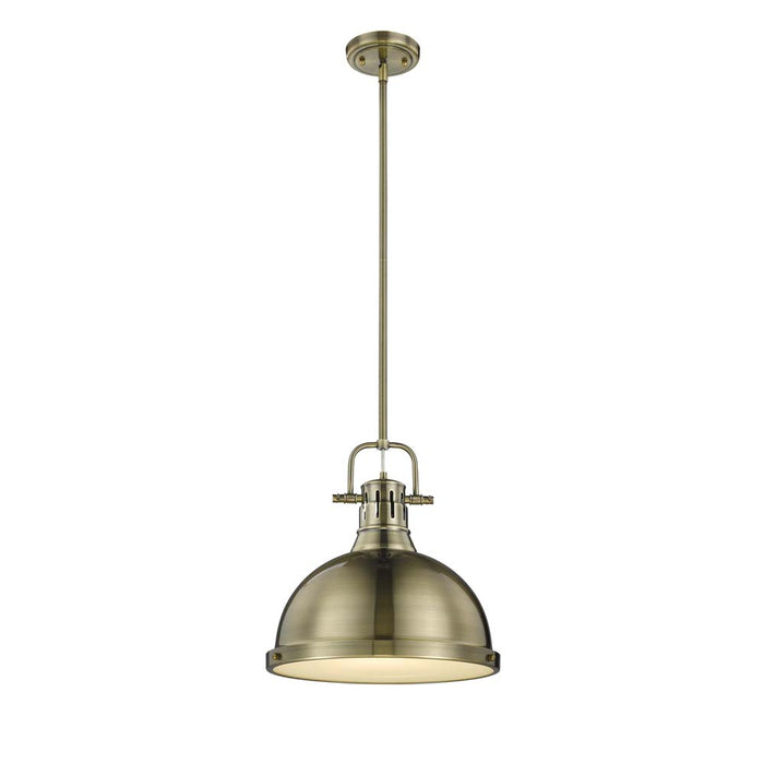Golden 3604-L AB-AB One Light Pendant, Aged Brass