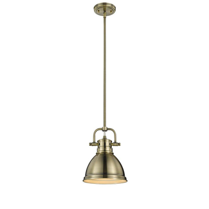 Golden 3604-M1L AB-AB One Light Mini Pendant, Aged Brass