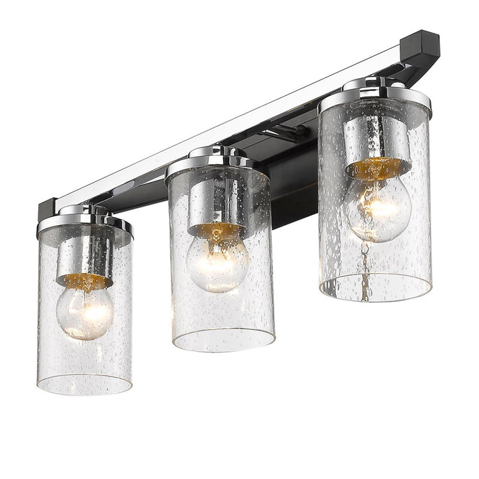 Golden 4309-BA3 BLK-SD Three Light Bath Vanity, Matte Black