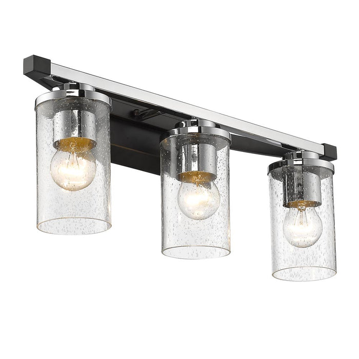 Golden 4309-BA3 BLK-SD Three Light Bath Vanity, Matte Black