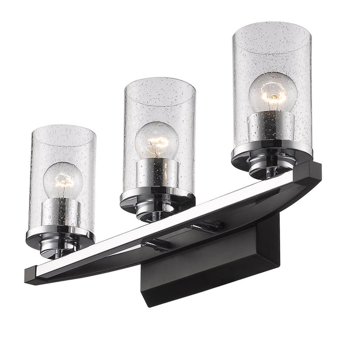 Golden 4309-BA3 BLK-SD Three Light Bath Vanity, Matte Black