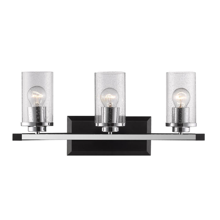 Golden 4309-BA3 BLK-SD Three Light Bath Vanity, Matte Black