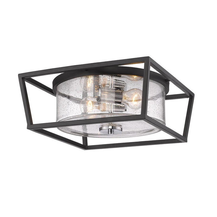 Golden 4309-FM BLK-SD Two Light Flush Mount, Matte Black