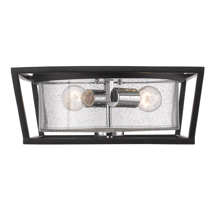 Golden 4309-FM BLK-SD Two Light Flush Mount, Matte Black