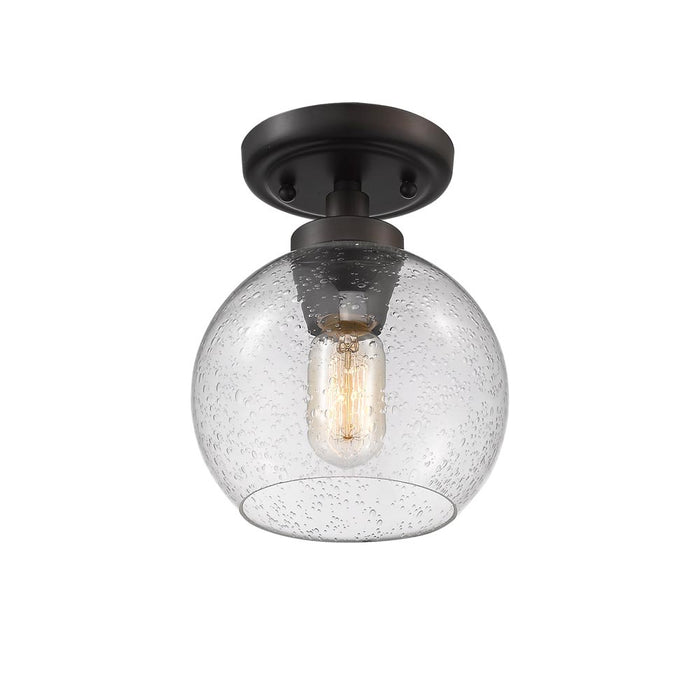 Golden 4855-FM RBZ-SD One Light Flush Mount, Rubbed Bronze