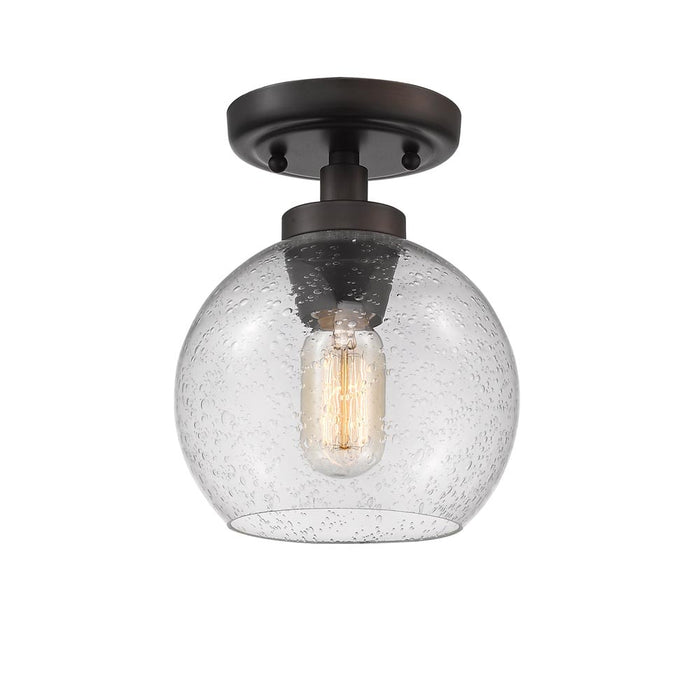 Golden 4855-FM RBZ-SD One Light Flush Mount, Rubbed Bronze