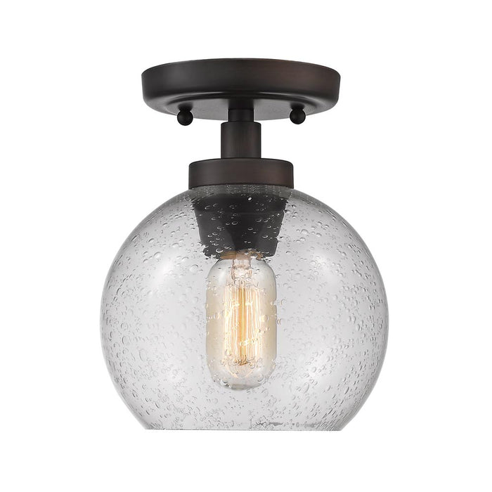 Golden 4855-FM RBZ-SD One Light Flush Mount, Rubbed Bronze