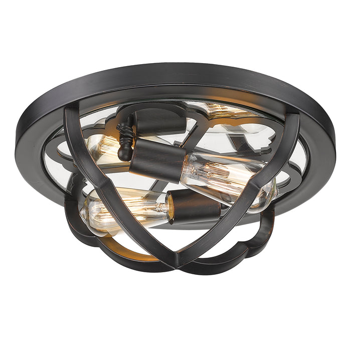 Golden 5926-FM ABZ Two Light Flush Mount, Aged Bronze