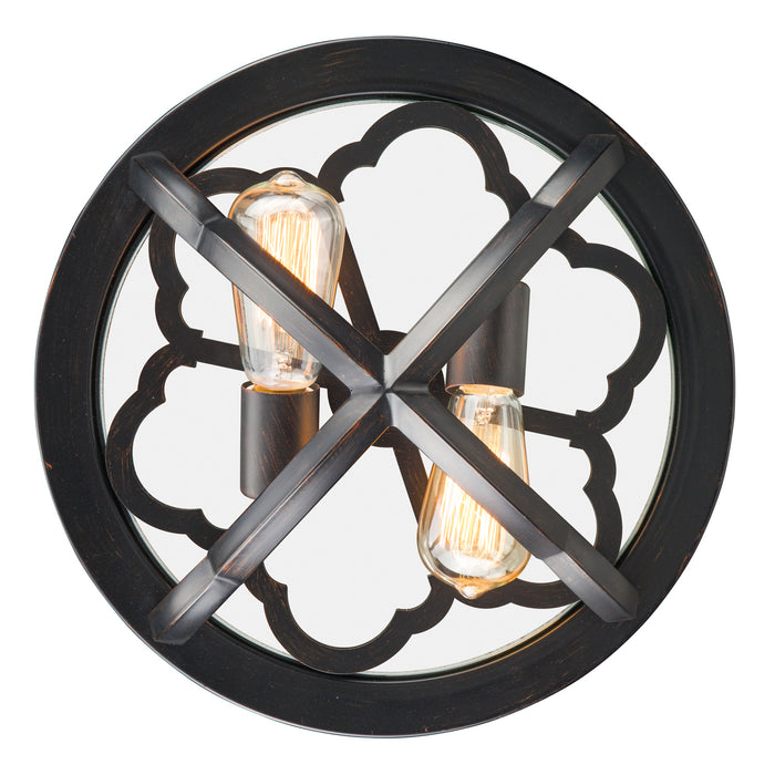 Golden 5926-FM ABZ Two Light Flush Mount, Aged Bronze