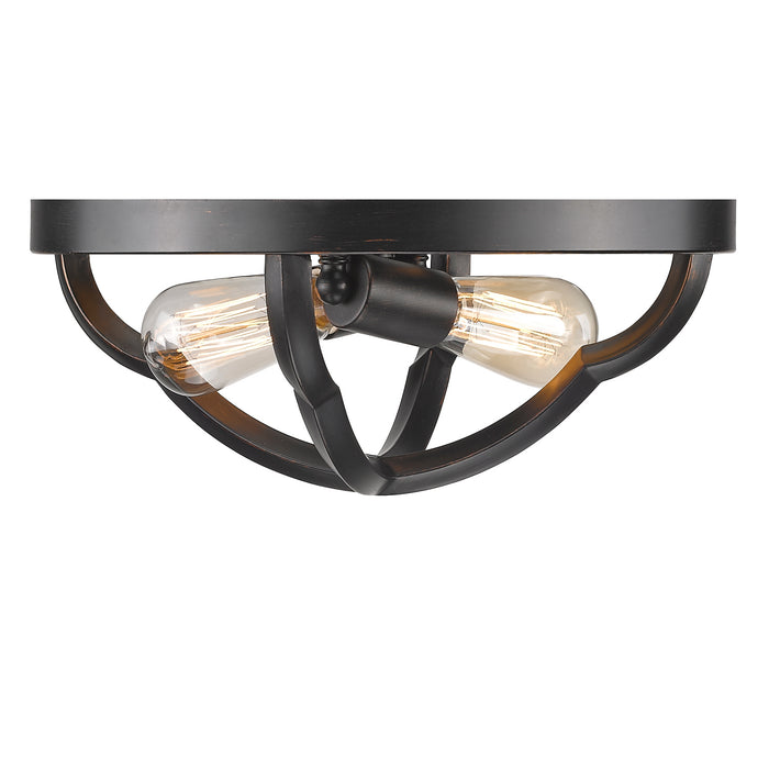 Golden 5926-FM ABZ Two Light Flush Mount, Aged Bronze