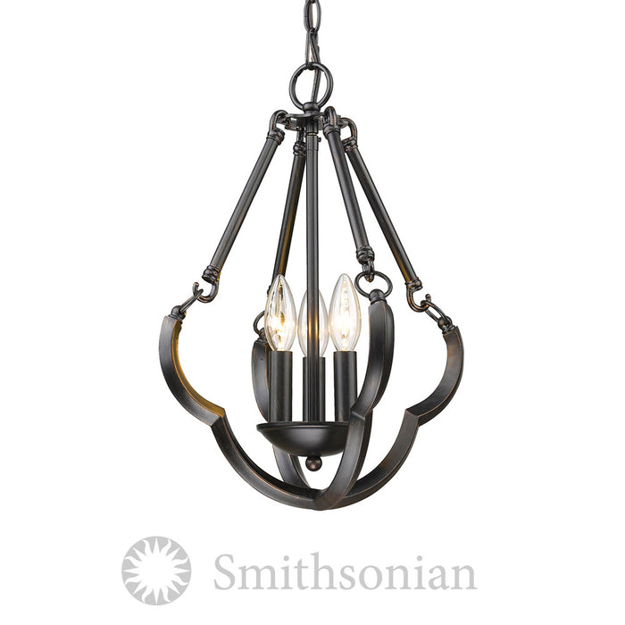 Golden 5926-SF ABZ Three Light Semi-Flush Mount, Aged Bronze