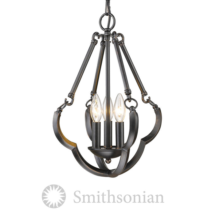 Golden 5926-SF ABZ Three Light Semi-Flush Mount, Aged Bronze