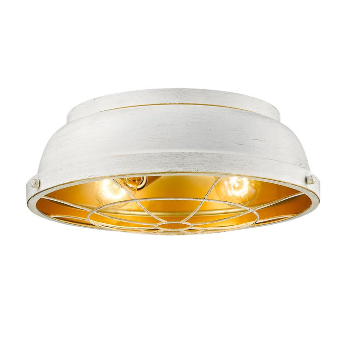Golden 7312-FM FW Two Light Flush Mount, French White