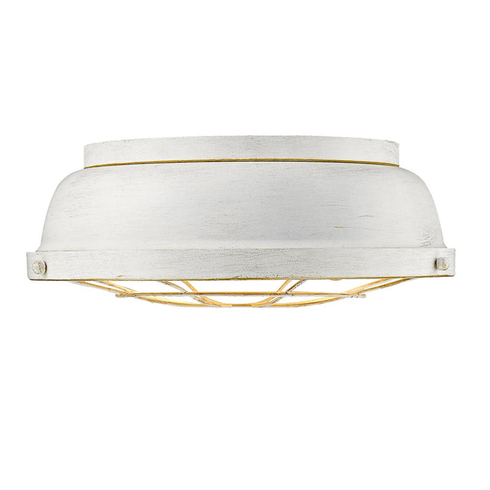 Golden 7312-FM FW Two Light Flush Mount, French White