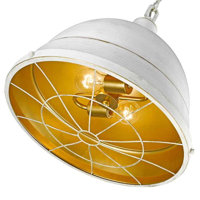 Golden 7312-L FW Two Light Pendant, French White