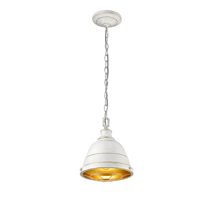 Golden 7312-S FW One Light Mini Pendant, French White