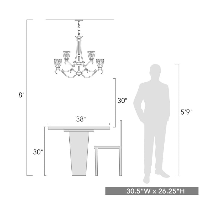 Golden 8001-9 BLK-SD Nine Light Chandelier, Matte Black