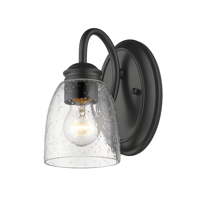 Golden 8001-BA1 BLK-SD One Light Bath Vanity, Matte Black