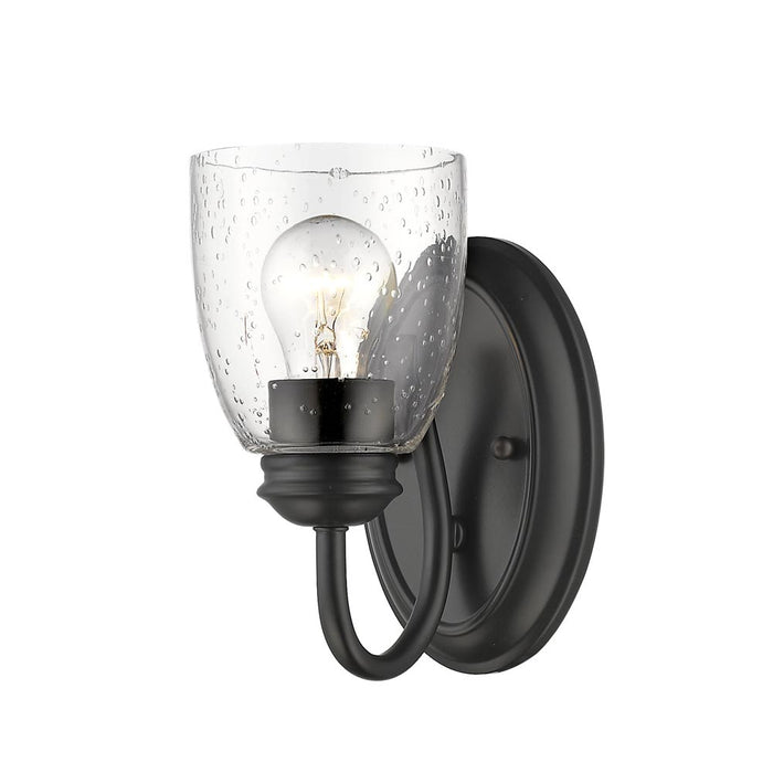 Golden 8001-BA1 BLK-SD One Light Bath Vanity, Matte Black