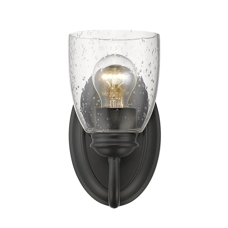 Golden 8001-BA1 BLK-SD One Light Bath Vanity, Matte Black