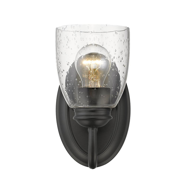 Golden 8001-BA1 BLK-SD One Light Bath Vanity, Matte Black