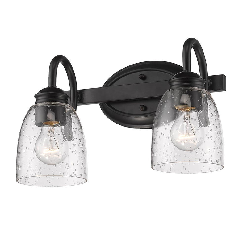 Golden 8001-BA2 BLK-SD Two Light Bath Vanity, Matte Black