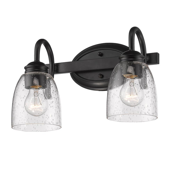 Golden 8001-BA2 BLK-SD Two Light Bath Vanity, Matte Black