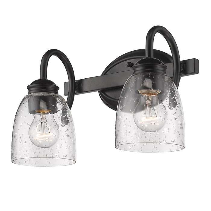 Golden 8001-BA2 BLK-SD Two Light Bath Vanity, Matte Black