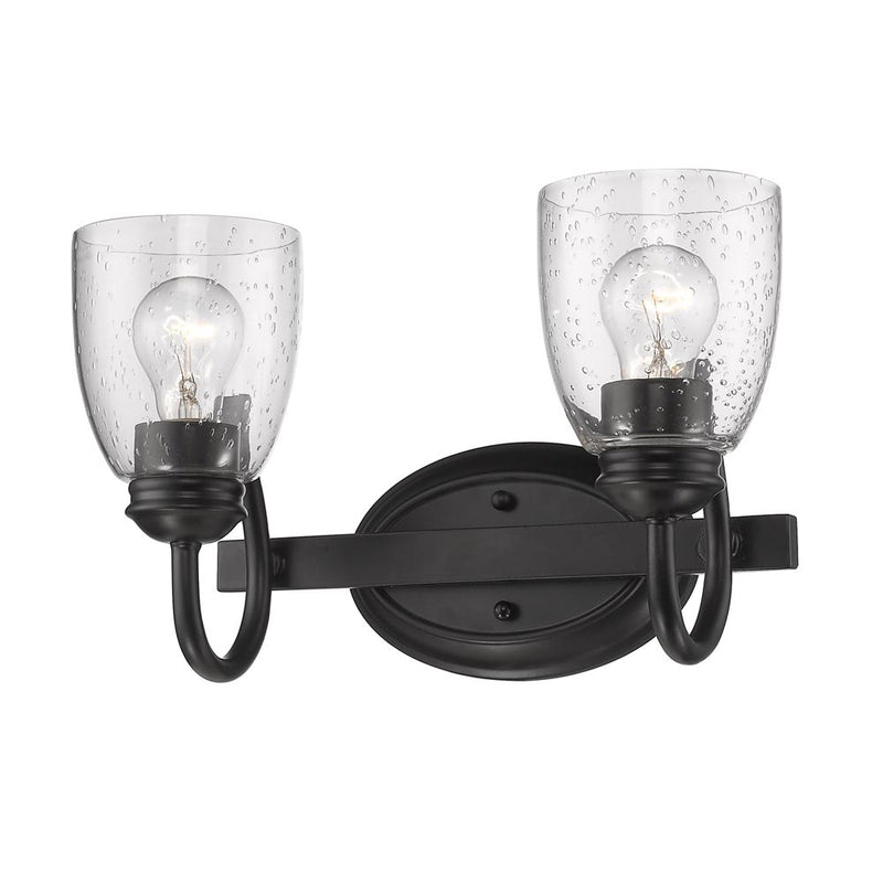 Golden 8001-BA2 BLK-SD Two Light Bath Vanity, Matte Black
