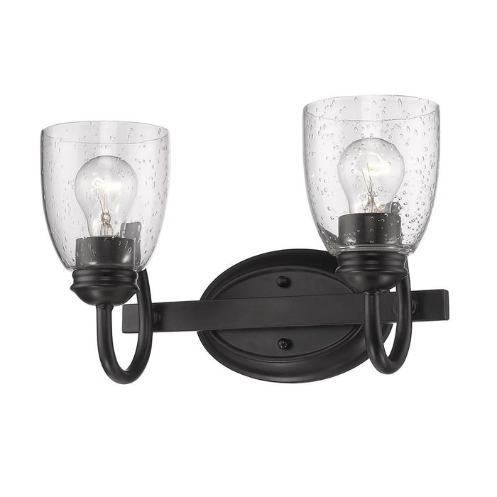 Golden 8001-BA2 BLK-SD Two Light Bath Vanity, Matte Black